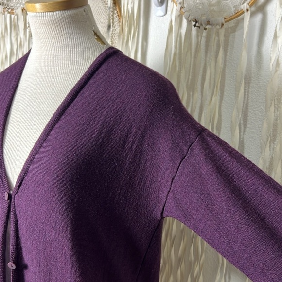 Free People Merino Wool Plum Button Front Cardigan Size S/P - Picture 2 of 9